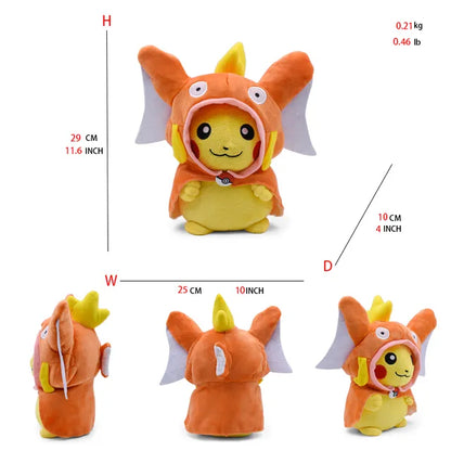 24 Pcs Pokemon Pikachu Cosplay Toys Charizard Snorlax Garchomp Tyranitar Hydreigon Anime Stuffed Plush Cartoon Peluche Dolls