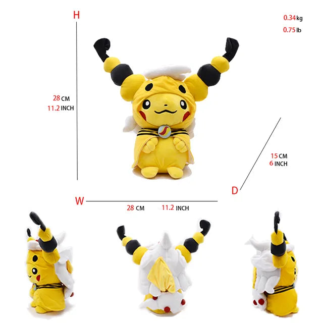 24 Pcs Pokemon Pikachu Cosplay Toys Charizard Snorlax Garchomp Tyranitar Hydreigon Anime Stuffed Plush Cartoon Peluche Dolls