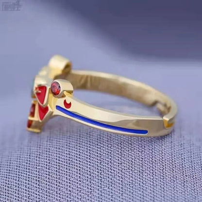 Sailor Tsukino Usagi Moon Red Bow Transformer Ring