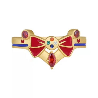 Sailor Tsukino Usagi Moon Red Bow Transformer Ring