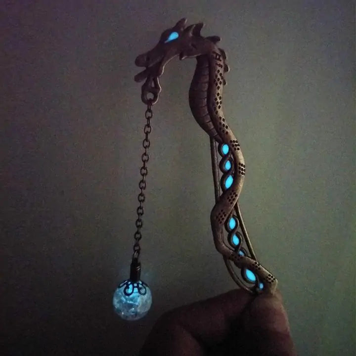 Luminous Book Wyrm Bookmark