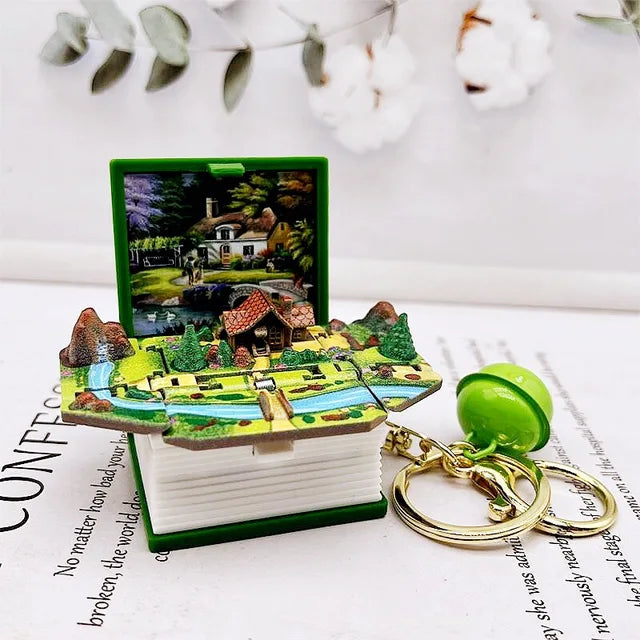 3D Pop-up Fantasy Book Keychain