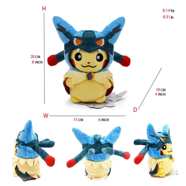 24 Pcs Pokemon Pikachu Cosplay Toys Charizard Snorlax Garchomp Tyranitar Hydreigon Anime Stuffed Plush Cartoon Peluche Dolls