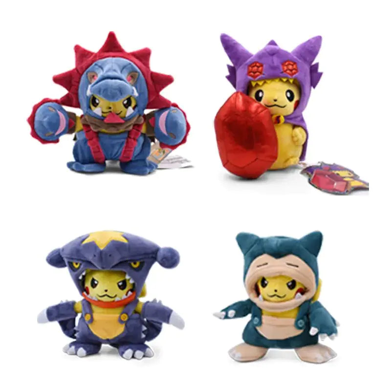 24 Pcs Pokemon Pikachu Cosplay Toys Charizard Snorlax Garchomp Tyranitar Hydreigon Anime Stuffed Plush Cartoon Peluche Dolls