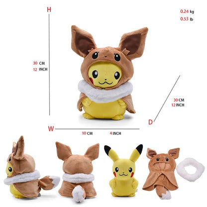 24 Pcs Pokemon Pikachu Cosplay Toys Charizard Snorlax Garchomp Tyranitar Hydreigon Anime Stuffed Plush Cartoon Peluche Dolls